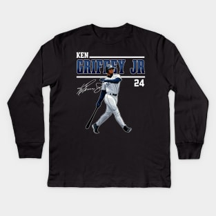 Ken Griffey Jr The Kid Basketball Legend Signature Vintage Retro 80s 90s Bootleg Rap Style Kids Long Sleeve T-Shirt